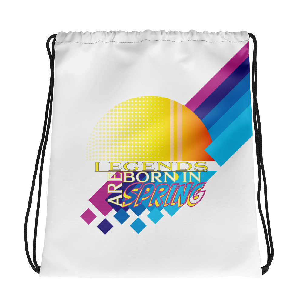 Legends Are Born In Spring Drawstring Bag